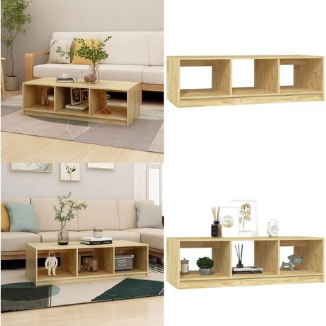 Table basse 110x50x34 cm Bois de pin massif - Table Basse - Meuble Salon - Table D'appoint - Bois Massif - Pin - Home & Living (1/5)