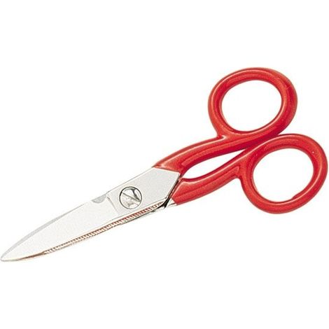 Ciseaux d'électricien NWS, coupe droite, poignées en PVC, longueur 125 mm.