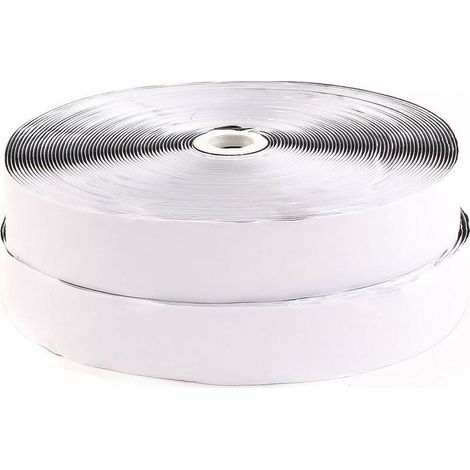 Ruban auto-adhésif à boucle de 25 m x 50 mm, ruban auto-adhésif à boucle double face pour moustiquaires et rideaux, noir (1/5)