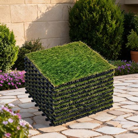 Dalles de gazon artificiel 30 x 30 cm lot de 10 épaisseur 3 cm à (1/5)