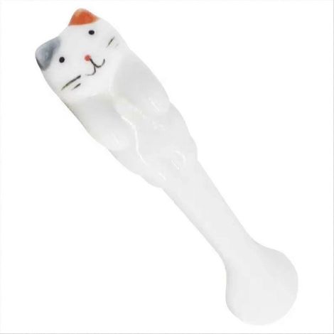 Mignon animal cuillère suspendu café cuillère à dessert céramique cartoon chat cuillère chat suspendu cuillère B (1/5)