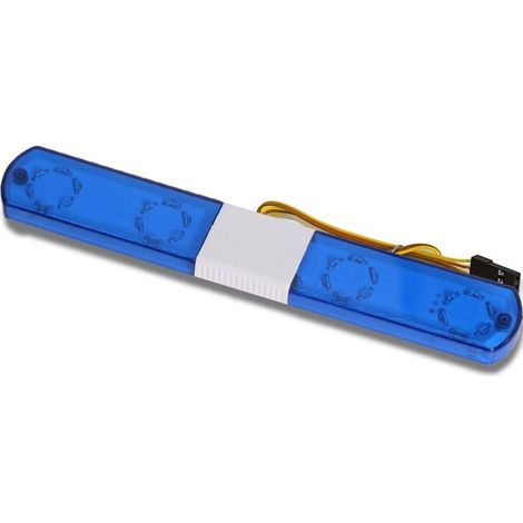 Lampe D'Alarme Flash LED pour Voiture de Police, Lumière Vive pour 1/10 RC D12, Pièces de Mise à Niveau de Voiture Axiale Traxs, 145 Mm, Bleu (1/5)