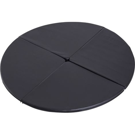 Tapis rond de pole dance 150 cm x 5 cm noir (1/5)