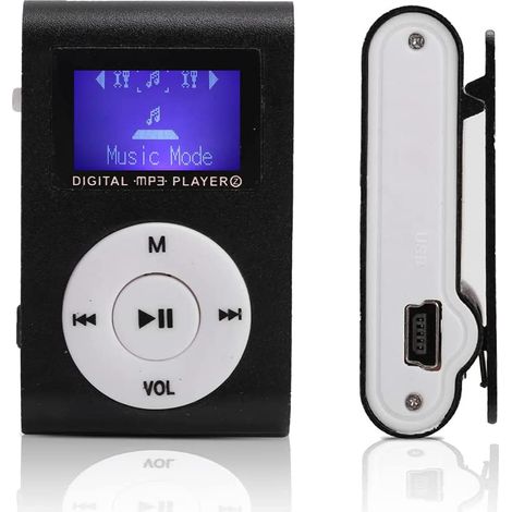 Lecteur Mp3 Portable - Écran Lcd - Clip Dos - Support Carte Mémoire Jusqu'à 32 Go - Autonomie 5 Heures - 1 Pièce