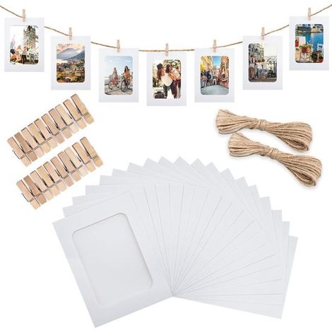 Bilderrahmen aus Papier – DIY-Bilderrahmen – 20er-Set – weiß – Karton (1/5)