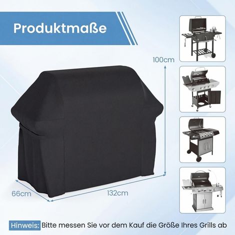 Housse barbecue Oxford 132 x 66 x 100 cm, imperméable avec scratch et cordon, protection extérieure (1/5)