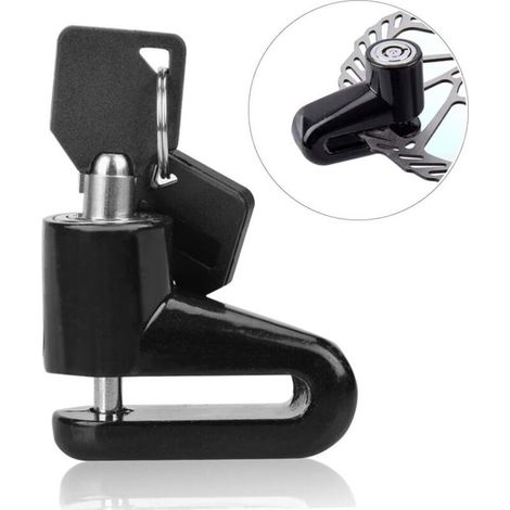 Bloque Disque, Antivol Moto Disque Serrure Imperméable Antivol Disque De Frein Verrouillage Cadenas avec 2 Clés Et Un Pochette de Transport Sécurité Dispositif pour Vélo Scooter - Noir-Fei Yu (1/5)