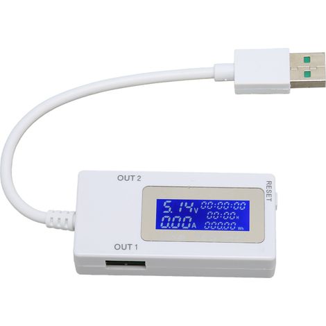 Testeur USB Double Mini Numérique 4‑30V Tension 0‑5A Courant 0‑150W Puissance DC Multimètre USB pour Smartphone (1/5)