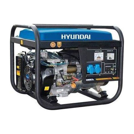 Hyundai – Groupe électrogène 13,0 ch – Puissance continue 4600W – Réservoir 25L – Moteur 4 temps essence verte – Enroulement 100% cuivre – AVR intégré