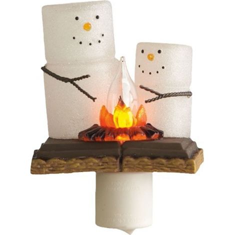 Weihnachtsnachtlicht mit funkelndem Lagerfeuereffekt, aus Kunstharz, Steckernetzteil, Weihnachtsdekoration D (1/5)