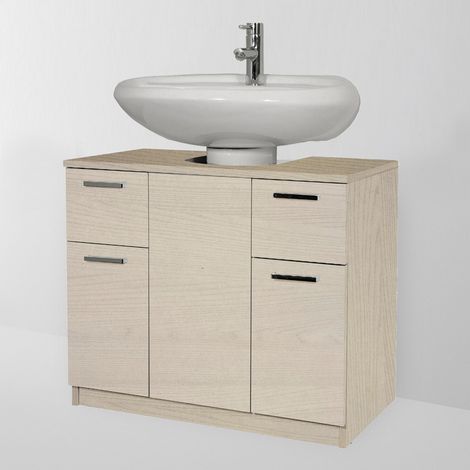 Mobile Copricolonna Bagno Universale 70 X 46 con ante e cassetti OLMO BIANCO