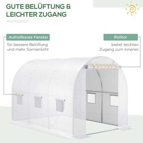 Bâche de remplacement pour tunnel de jardin, anti-UV et imperméable, dimensions 300x200x200 cm, incolore (1/4)
