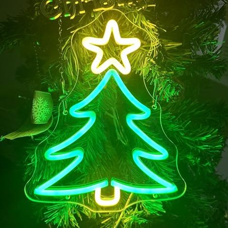 Lumière néon pour sapin de Noël, lumière néon LED, lumière néon de Noël alimentée par USB, adaptée à la décoration de Noël en extérieur (1/5)