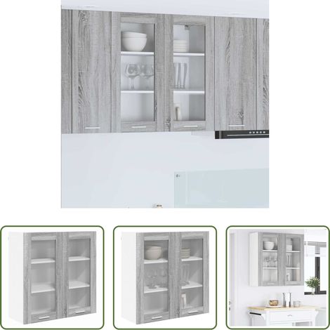 Holzwerkstoff - Hängeschrank Graues Sonoma 80 x 31 x 80 cm Holzwerkstoff (1/5)