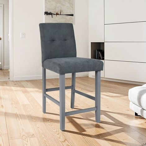 2er Set Alex Hocker in grau mit grauem Stoffsitz, 101,5 x 44 x 47,5