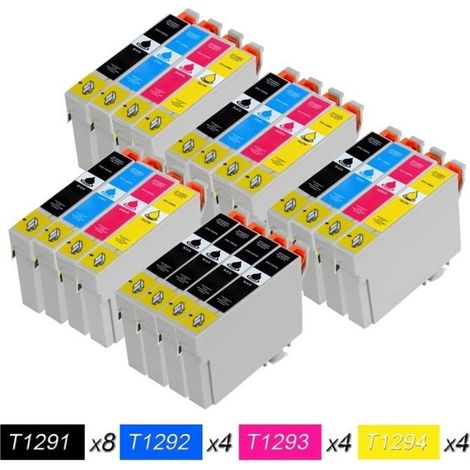 Cartouches d'encre compatibles Epson T1291 - Noir - pour EPSON Stylus office BX305F/BX525WD/EPSON Stylus BX305FW