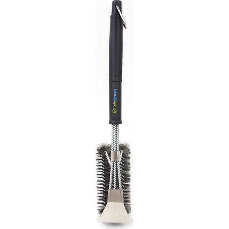 Brosse à barbecue avec spatule en acier inoxydable 304 et long manche – idéale pour les barbecues à charbon ou électriques (1/3)