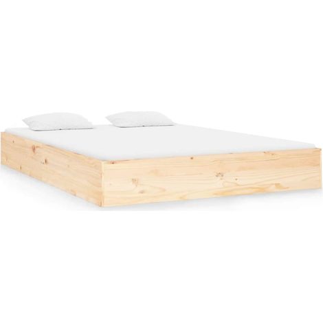 Maison Exclusive - Cadre de lit sans matelas bois massif 140x190 cm (1/5)