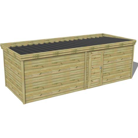 ABRI DE JARDIN bois traité 27mm, 7,3x2,6m, 19m2 (1/3)