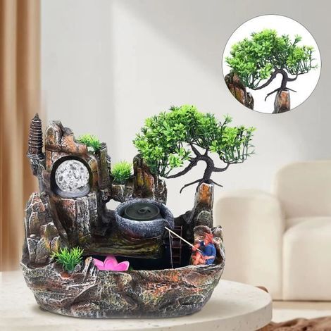 Salle LED fontaine table cascade fontaine RGB Light Rock Garden Decoration (1/4)