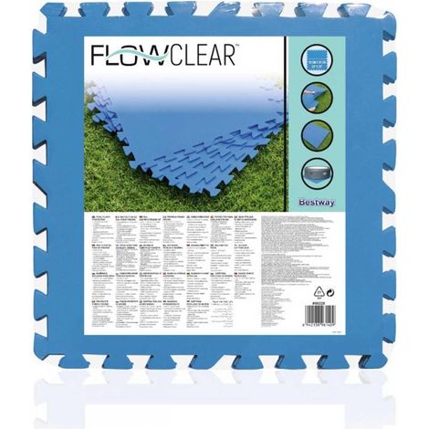 Tappeto di Sottofondo Componibile per Piscine 50 CMX50 Blu in Set. 9 Pz