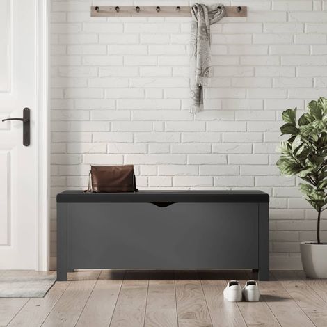 vidaXL Scatola portaoggetti con Cuscino Grigia 105x40x45 cm