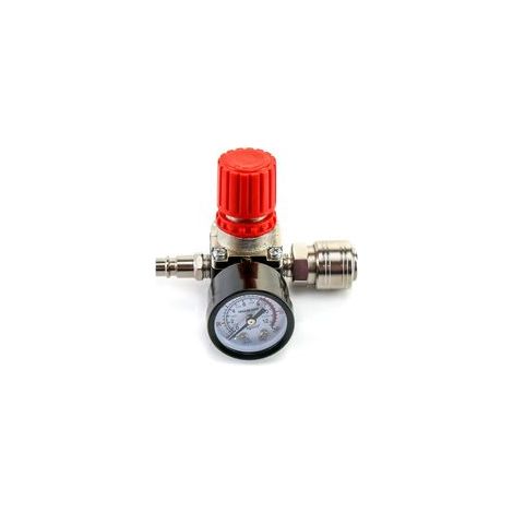 Régulateur de pression 1/4'' - Vanne 4 voies pour compresseur d'air - Pression max 140 psi 12 bar - Filetage standard (1/5)