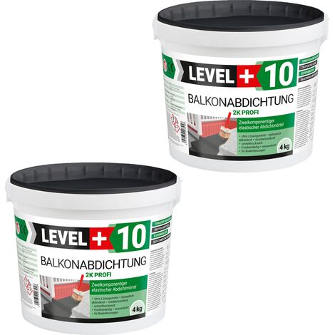 LEVEL+ Balkonabdichtung Dichtschlämme 2K Terrasse L+10 - 8KG