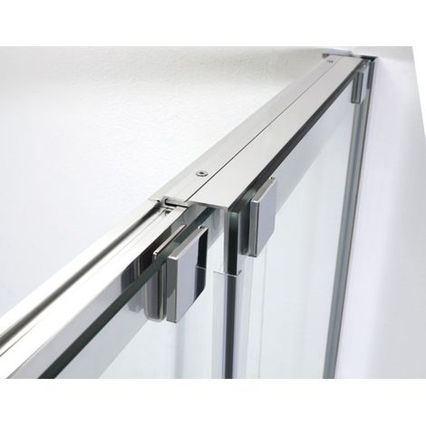 Box doccia FLEX in cristallo 6 mm trasparente 80x100 con profilo (1/3)