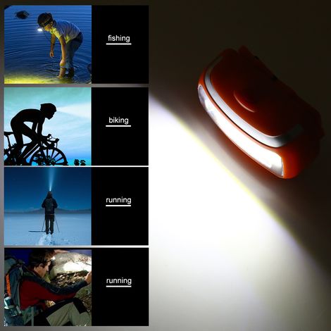 Lampe frontale étanche pour le cyclisme, le camping et la pêche en extérieur (orange) (1/5)