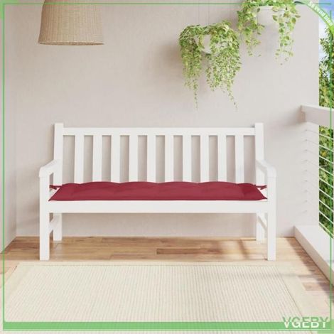 361611 Coussin de banc de jardin rouge bordeaux 150x50x7 cm (1/5)