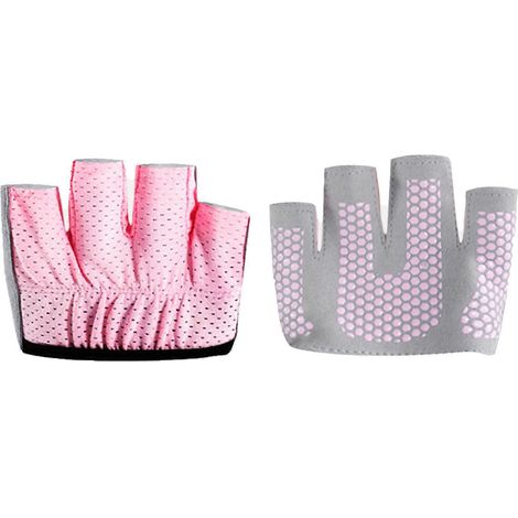 Gants de yoga Pilates femme antidérapants, demi-gants minimalistes 4 doigts, fitness et musculation, grip renforcé, mains libres, sport intensif. (1/5)