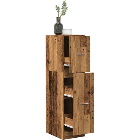 Armoire d'apothicaire vieux bois 30x41x118 bois d'ingénierie (1/5)
