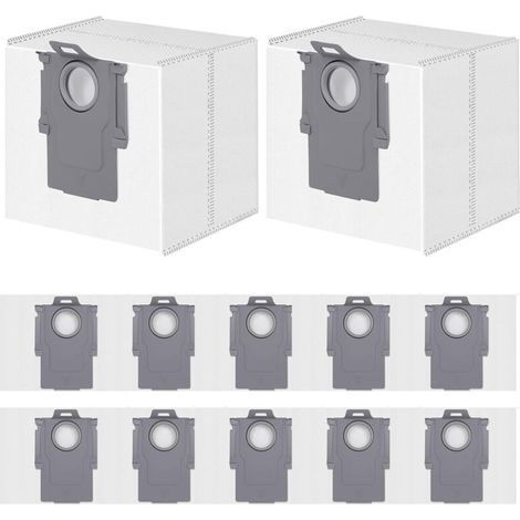 Lot de 12 Sacs Aspirateur pour Roborock S8+/S8 Pro Ultra/S7 MaxV Ultra/Q7 Max+/Q8 Max+/Q5 Pro+/Q5 Max+/Q10 X5+/S5+, Q7 M5+/L5+ Robot Aspirateur, Sacs à Poussière Accessoires de Rechange