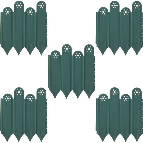 Ensemble de 5 bordures de jardin vertes pour fleurs (1/5)