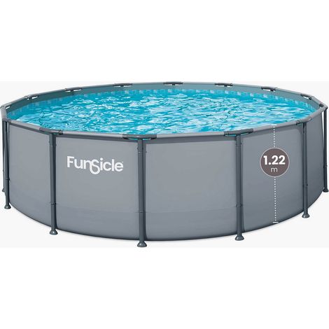 Rundes Funsicle Schwimmbecken einfarbig grau Ø 4,57m x h1,22m