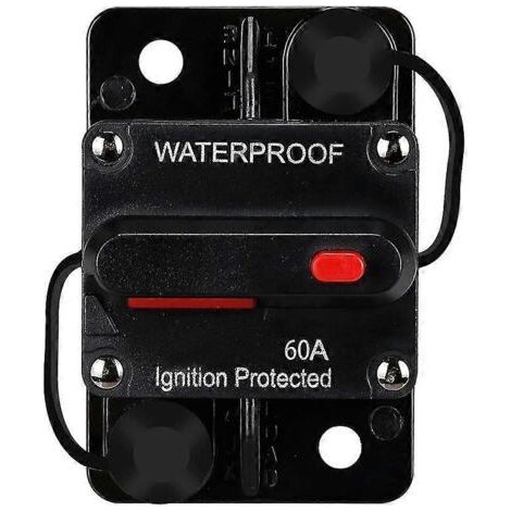 Wasserdichter Leitungsschutzschalter mit manueller Rückstellung, 12–48 V DC, 60 A, für Fahrzeuge (1/5)