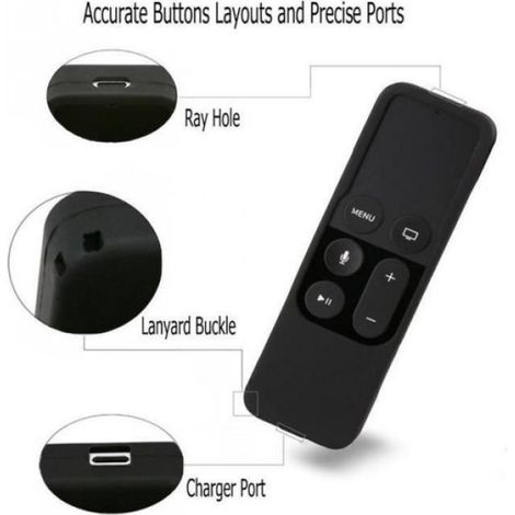 Housse Télécommande - Silicone Rouge - Compatible Apple TV 4e Génération - Protection Anti-poussière - 1 Pièce (1/4)
