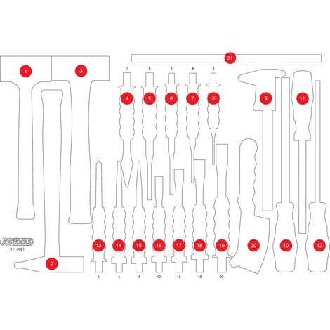KS TOOLS Leere Schaumstoffeinlage zu 811.0021 ( 811.0021-97 ) (1/2)