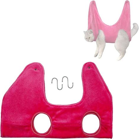 Hamac de toilettage 2 en 1 pour animaux, serviette séchage, bain, coupe des ongles, taille L, rose – DELKEVIC