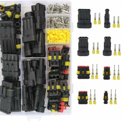 352 Pièces Imperméable à l'eau Connecteurs Connecteur Electrique de Etanche 1/2/3/4 Broches pour Moto Scooter Camion Caravan (1/4)