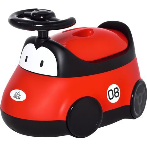Orinal para Bebé de 6-36 Meses Orinal Infantil WC Aprendizaje Entrenamiento Portátil en Forma de Automóvil con Tapa y Volante Fácil de Limpiar 40x27,5x29,1 cm Rojo (1/5)
