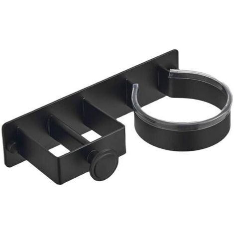 Hair dryer holder, no drilling, wall mounting, black. (1/5)