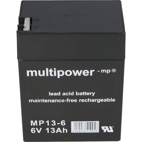 Multipower MP13-6 AGM Bleiakku 6V 13Ah – Flachkontakt (1/5)