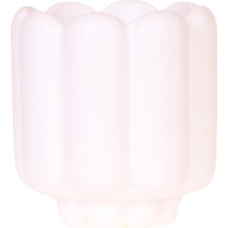 Cache-pot Décoratif Rétro Blanc à Structure Nervurée pour Plantes et Orchidées - Ø 9 cm - PANGIVO (1/2)