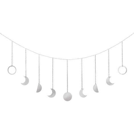 Guirlande Murale Phase Lunaire - Décoration Boho pour Chambre Salon Bureau - Chaîne Métallique 200 cm - 1 Pièce (1/5)