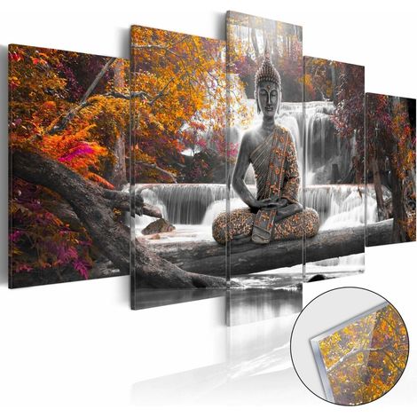 Tableau sur verre bouddha d'automne - 200 x 100 cm (1/4)