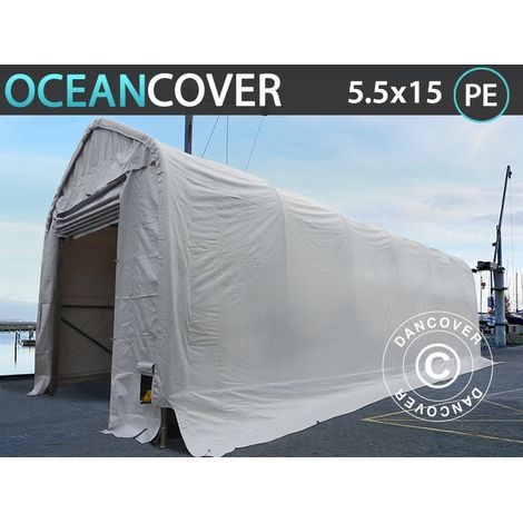Tente de stockage Oceancover 5,5x15x4,1x5,3m, PE, Blanc - Dancover