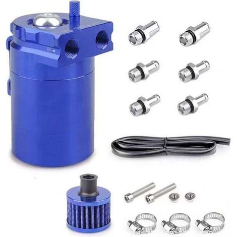 Réservoir De Récupération D'Huile - 300ml En Aluminium Avec Filtre À Air - Pour Moteur De Voiture Universel - Kit Complet Avec Tuyau (1/5)