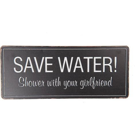 Plaque Murale en Métal Noir Panneau de Texte Décoration Murale 30 x 13 cm - PANGIVO